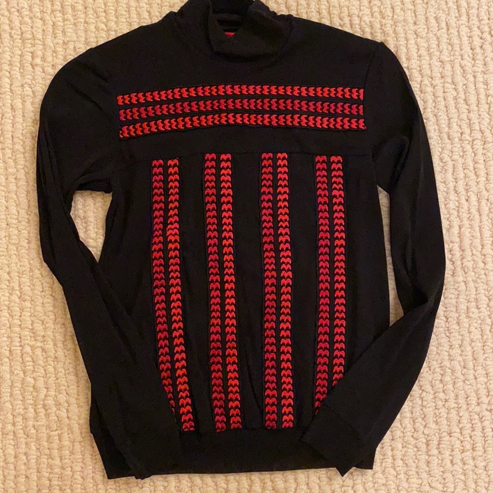 Vivienne Tam Embroidered Mock Turtleneck